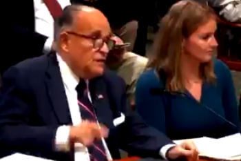 WATCH: Rudy Giuliani cracked a rat during a hearing in Michigan